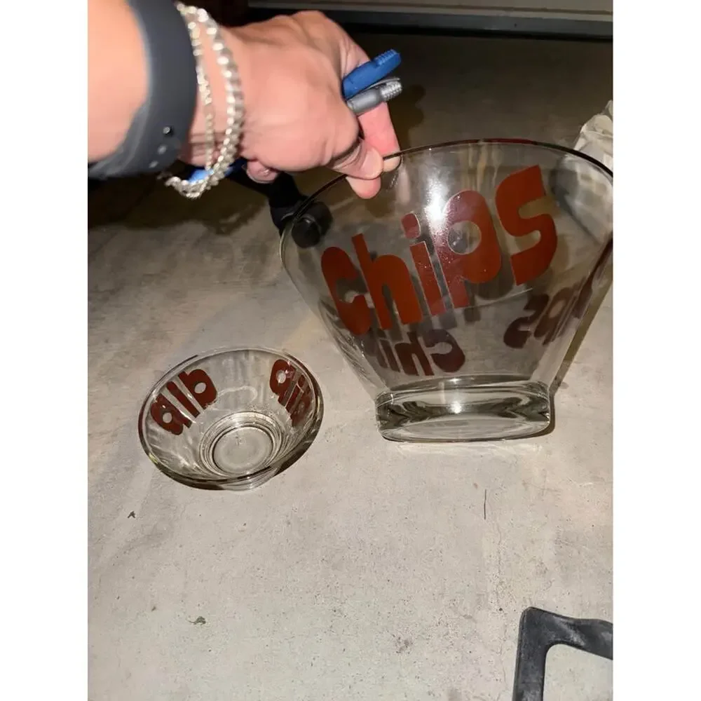 Vintage MCM Wheaton Glass Chip and Dip Bowl